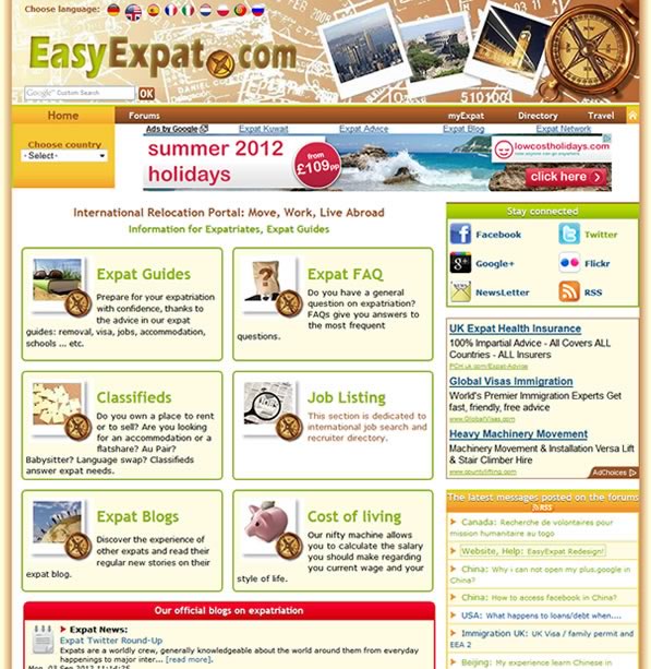 EasyExpat.com: new home page