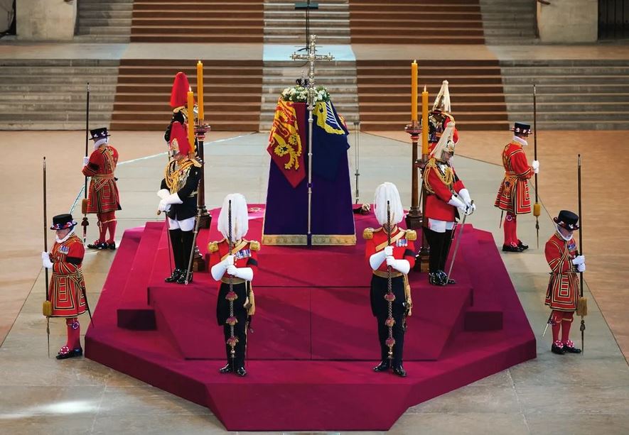 Queen Elizabeth II catafalque at Westminster Hall - Credit: The Royal Family (@theroyalfamily) on Instagram