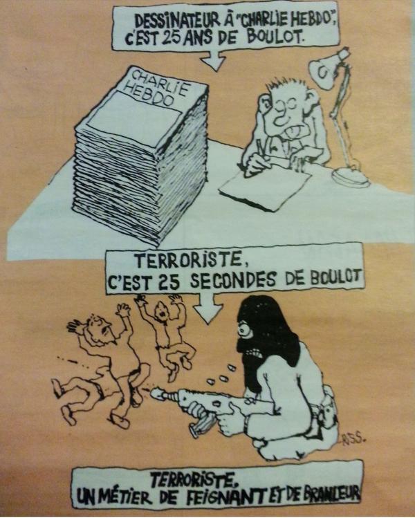 Charlie Hebdo - Dessin de Riss dans le numéro dit des survivants
