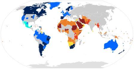 World homosexuality laws map