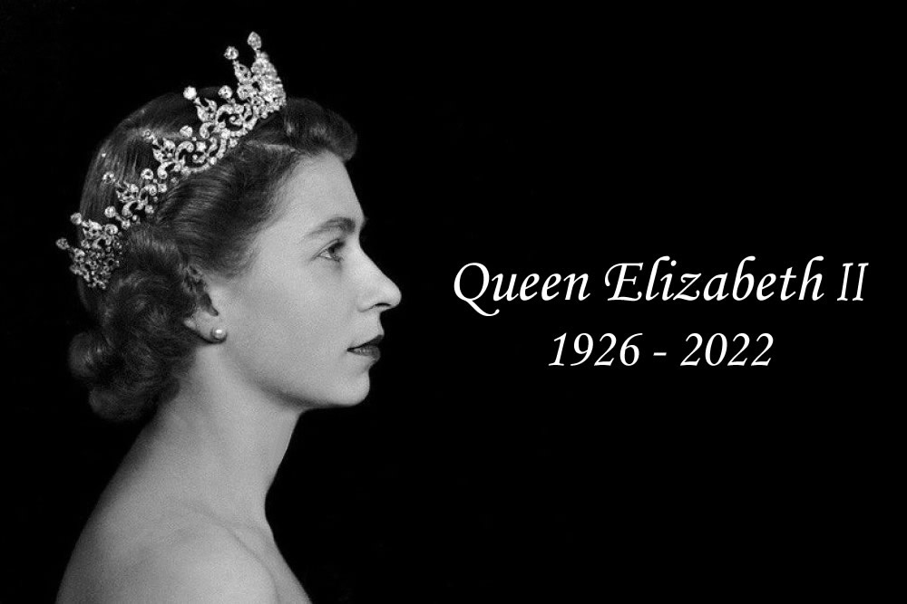 Queen Elizabeth - Montage with official portrait from 1952 by Dorothy Wilding